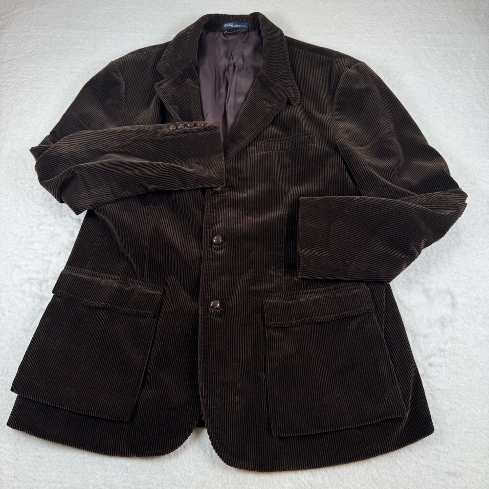 Polo Ralph Lauren Sport Coat Mens Size XL Brown Corduroy Cotton Blazer Casual
